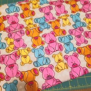 💥Final Markdown💥Bright Pastel Teddy Bear Flannel